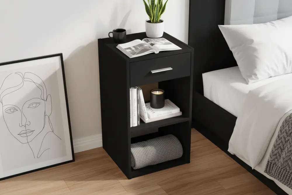 Nachtkastje Glador | Zwart | Luxeline