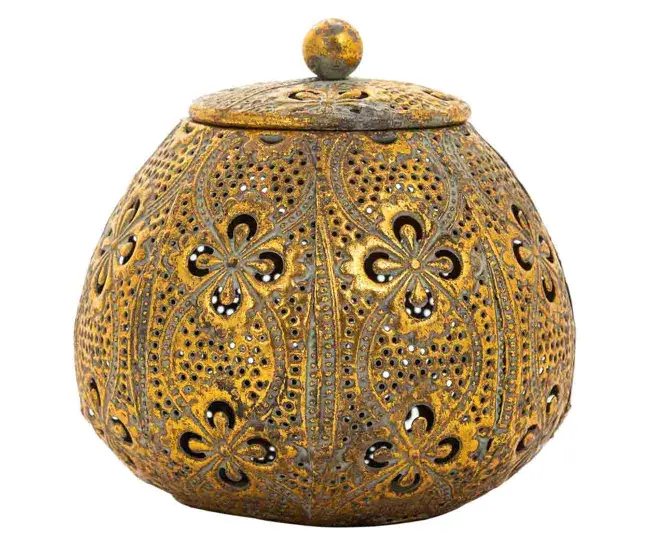 Resistente al Fuego Certificado Caja Joyero de metálico dorada 12x12x12