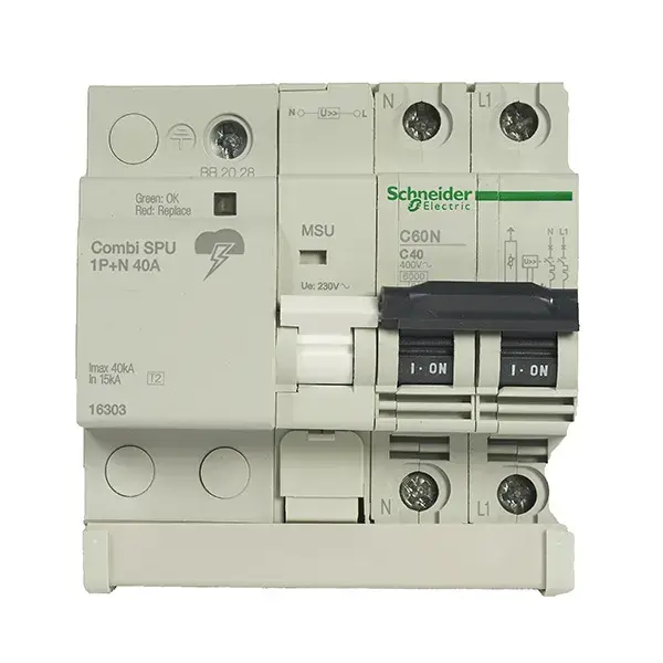 Protector sobretensión permanente y transitoria 40A Schneider