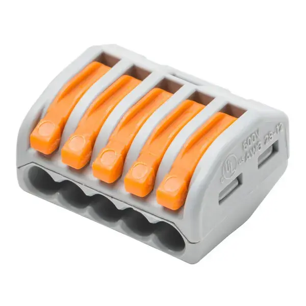 Regletas de palanca 5 vías 0,08-4mm wago 10 uds