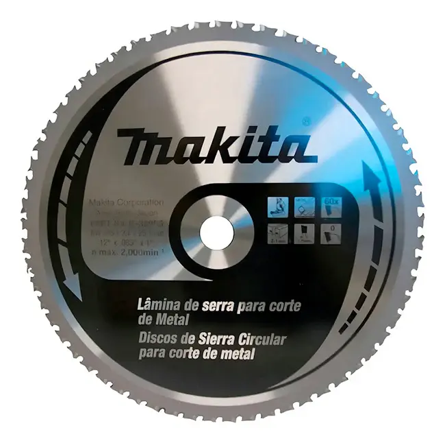 Sierra Circular De 12" x 1", 60T Corte Metálico, Makita B-33956