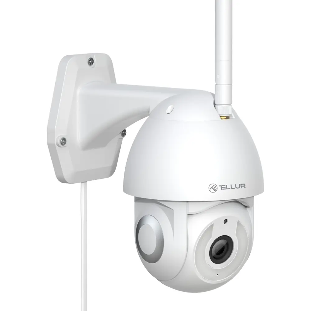 TELLUR SMART Cámara exterior wifi, 3mp, ultrahd, autotracking, ptz, blanca