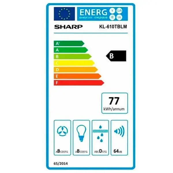 Campana chimenea Sharp KL610TBLM vasto 60 cm Inox con Sensor de Movimiento