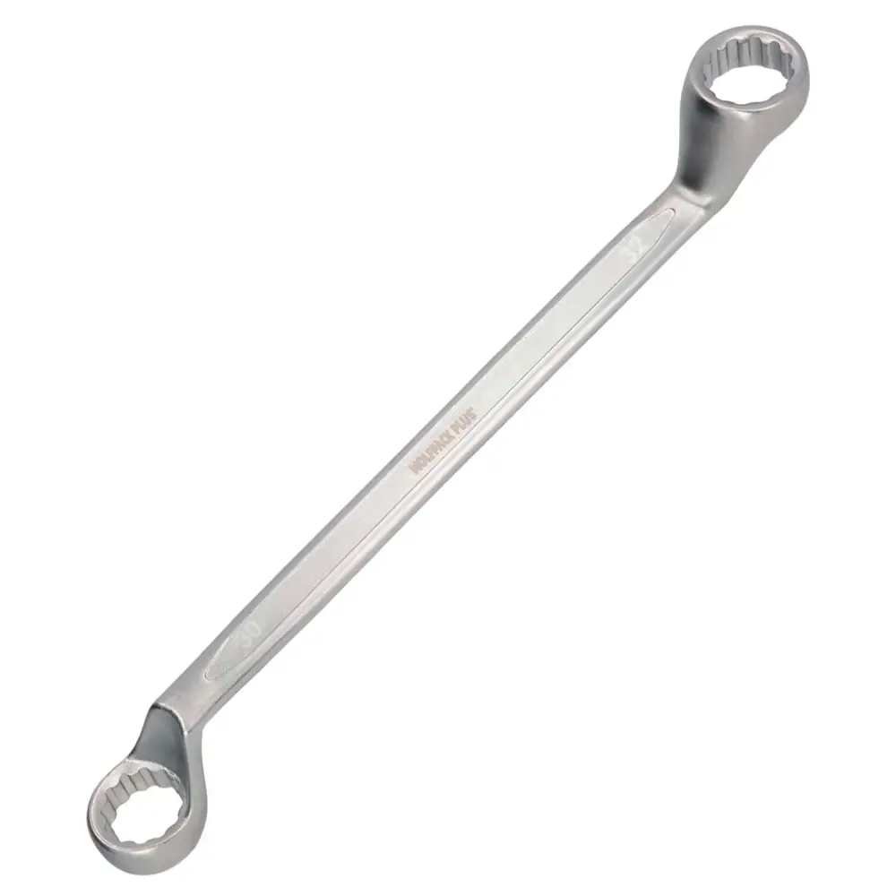 Alta Seguridad Llave Estrella Acodada Plus Acero Cromo Vanadio 30x32 DIN 838. Llave Doble Boca Acodada, Llave Fija Estrell...