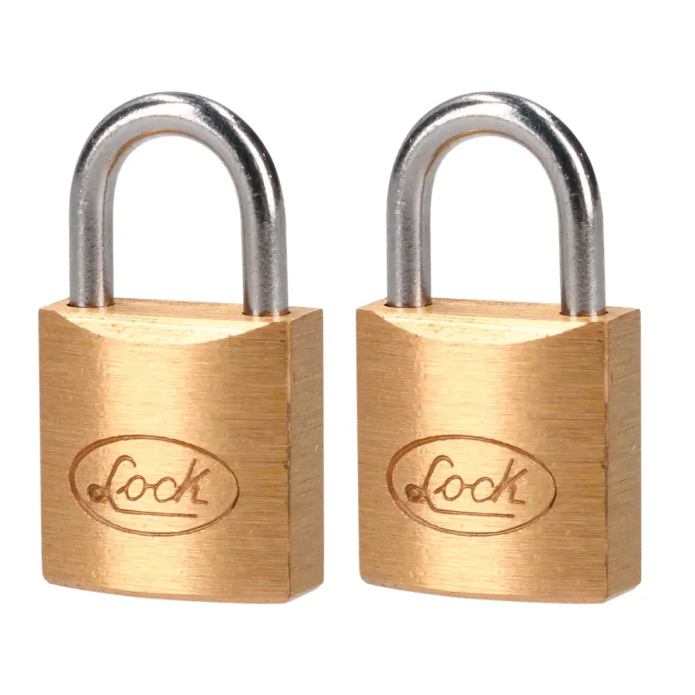 Bisagra de Puerta Juego de candados de latón cortos 20 mm, llave normal, 2 piezas Lock