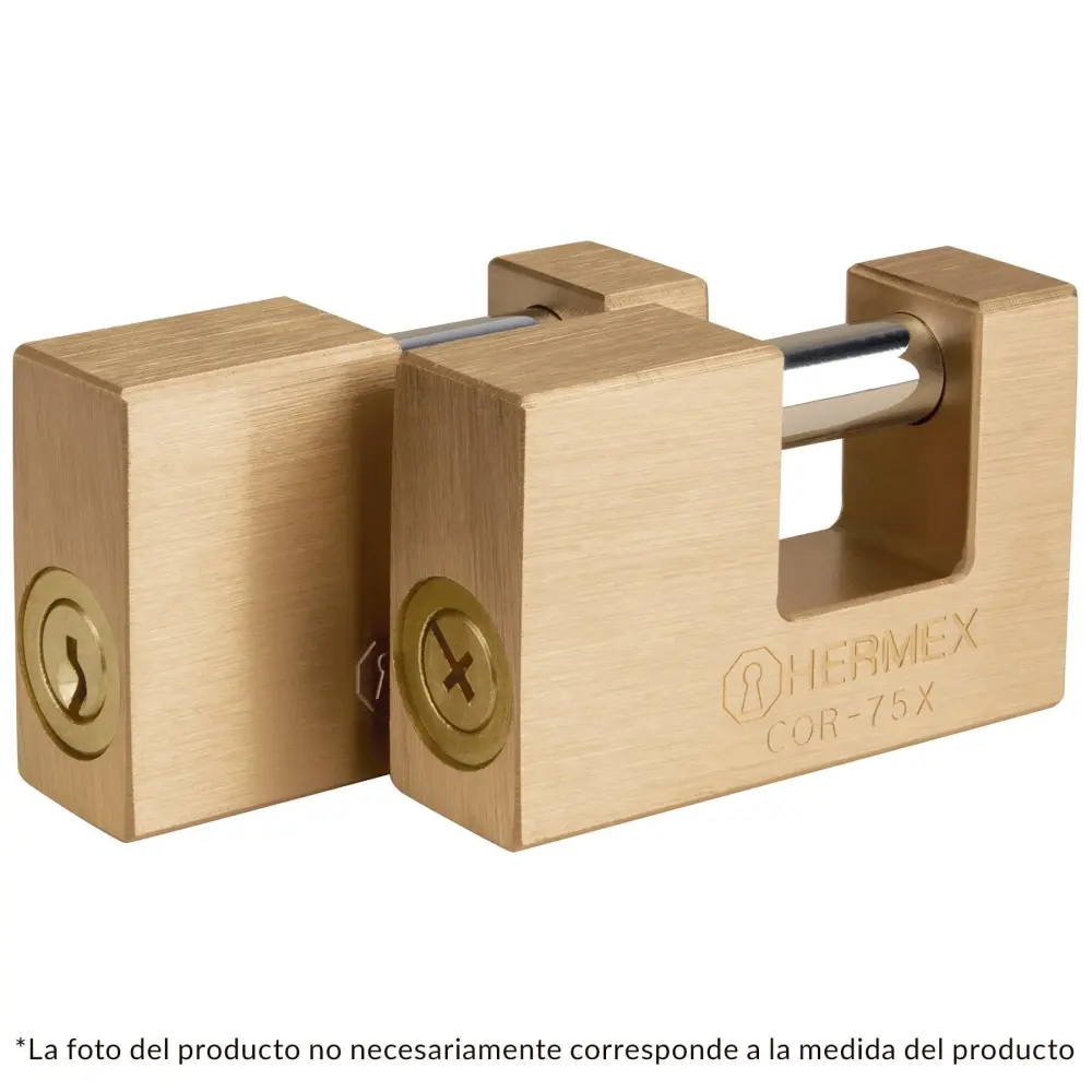 Candado antipalanca, 75mm, cuerpo de latón, llave tetra Bisagra de 4 Pulgadas