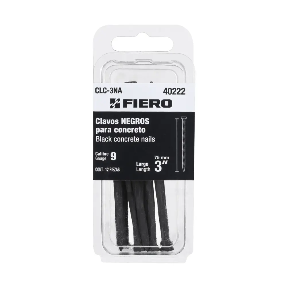 Candado con Cable BLMSTER CON 12 CLAVOS NEGROS PARA CONCRETO 3', FIERO