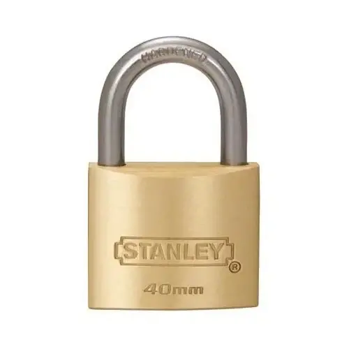 Candado de Latón Stanley 40mm con Arco S742-031 con Cable de Acero