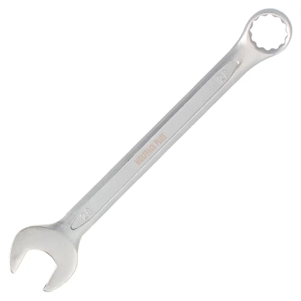 Llave Combinada Plus 28x28 Acero Cromo Vanadio DIN 3113. Llave Doble Boca, Llave Fija, Llave Estrella con Cable de Acero