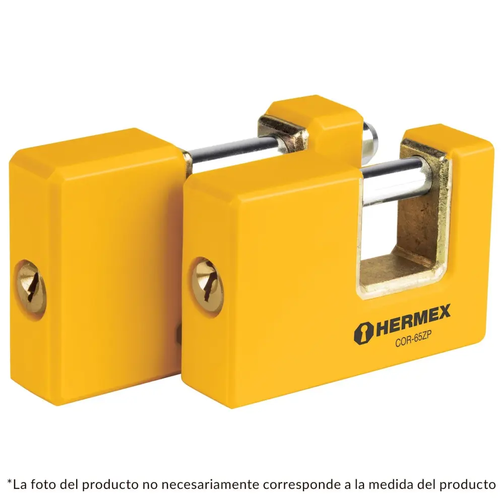 Candado antipalanca, 70mm, cuerpo de hierro, Hermex Esencial con Llave de Repuesto