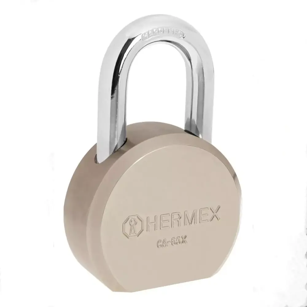 Candado de Combinación Candado redondo, 65mm, gancho breve, llave tetra, blister HERMEX CA-65X