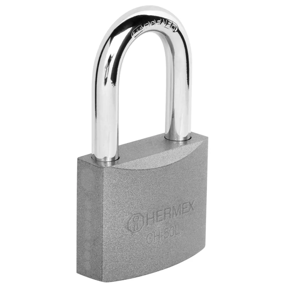 Candado de hierro, 50mm, gancho amplio, blister