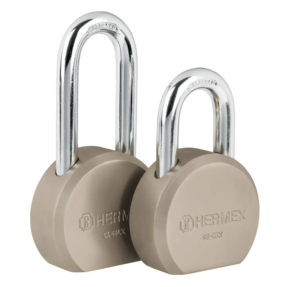 Candado redondo, 65mm, gancho reducido, llave tetra, blister con Llave de Repuesto