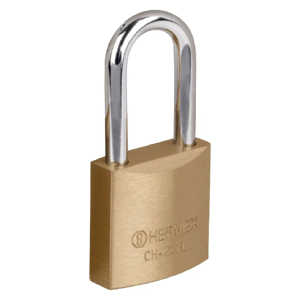 Candado de Seguridad Candado de hierro, 25mm, gancho prolongado, caja, Hermex Basic