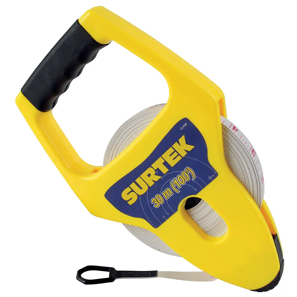 Cinta larga de fibra de vidrio tipo cruceta 30 m Surtek con Cinta de Acero Templado