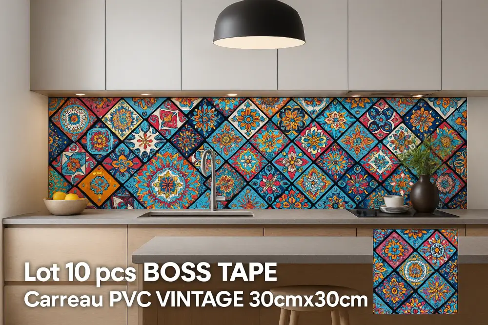 Lot 10 pcs BOSS TAPE Carreau PVC NOSTÁLGICO 30cmx30cm