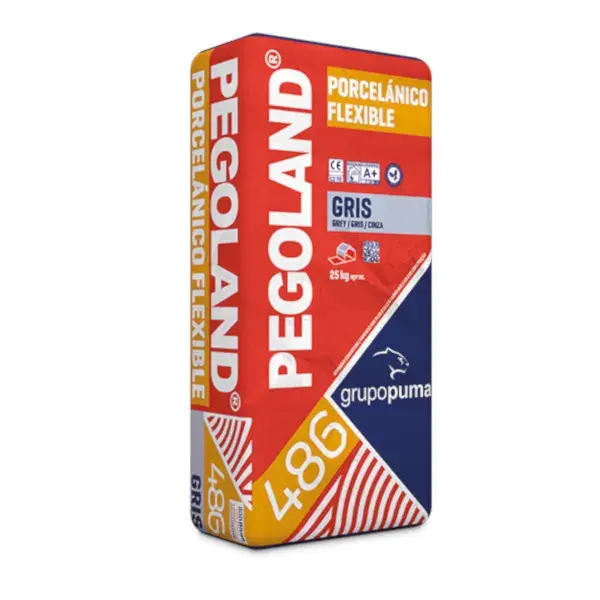 Cemento cola pegoland porcelánico flexible gris 25 kg puma