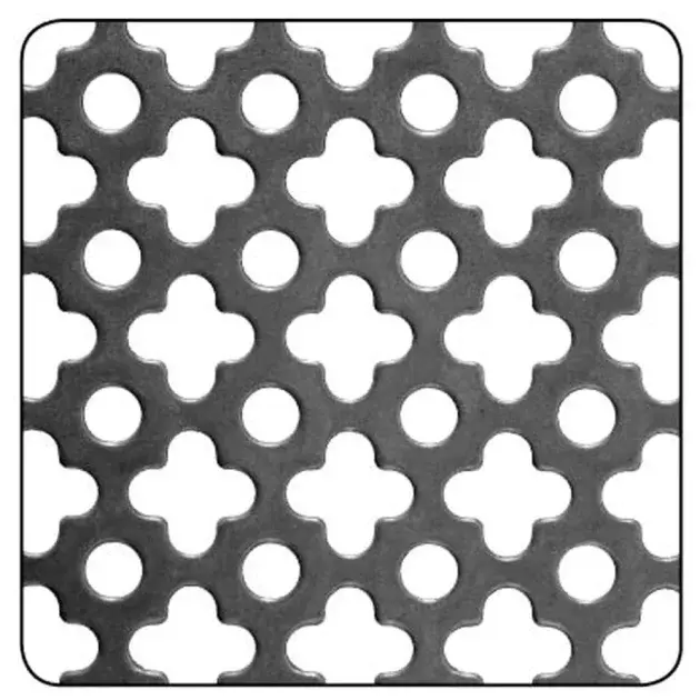 Chapa de acero perforada trébol 500 x 500 mm