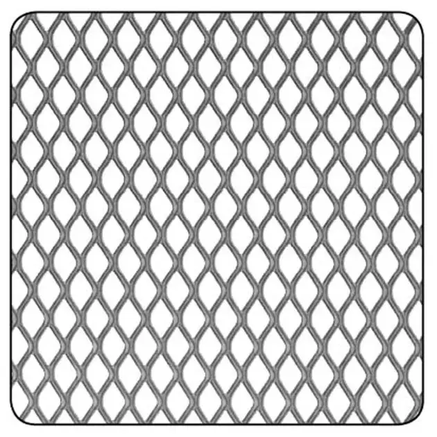 Chapa de acero perforado con forma de reja 500 x 500 x 0,5 mm