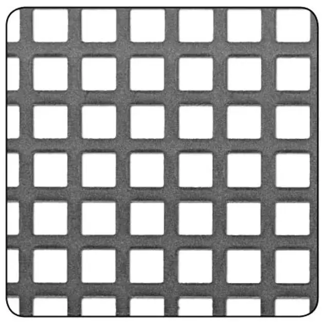 Chapa de acero perforado cuadrado 500 x 500 x 0,5 mm