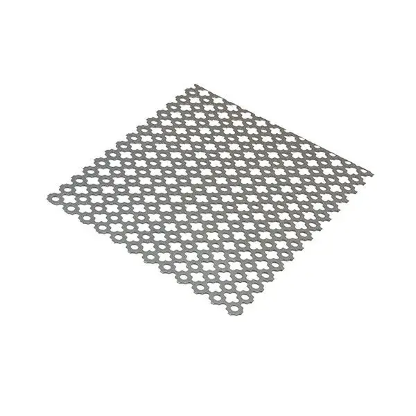 Chapa de acero perforado forma de trébol 500 x 250 x 1 mm
