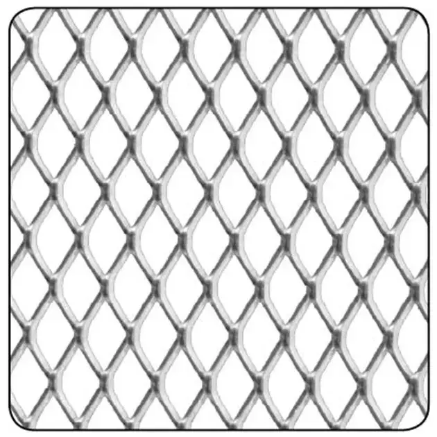 Chapa de aluminio con forma de reja 500 x 500 x 0,8 mm h10