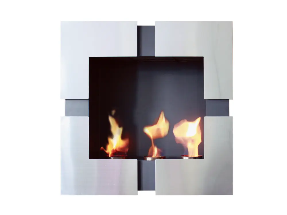 Chimenea de etanol con frontal en acero inoxidable Purline