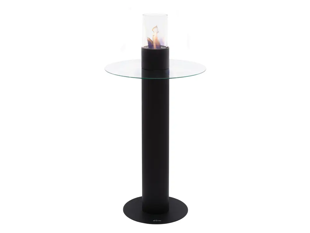 Chimenea de etanol diseño de mesa con tablero circular en cristal templado Purline