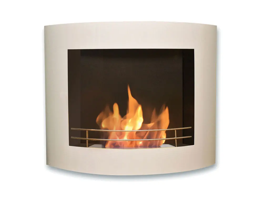 Chimenea de etanol mural en acero cromadas Purline