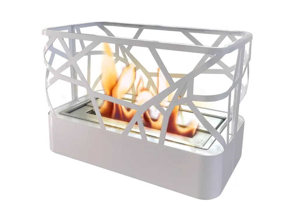 Chimenea de etanol sobremesa en blanco Purline