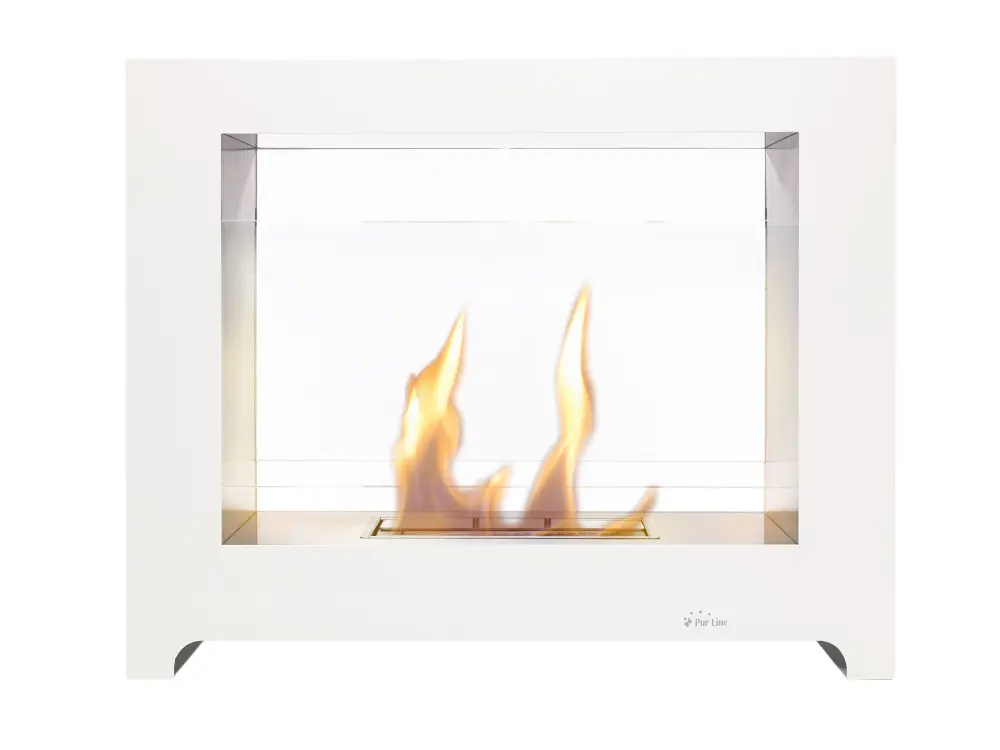 Chimenea de etanol de suelo en acero blanco Purline