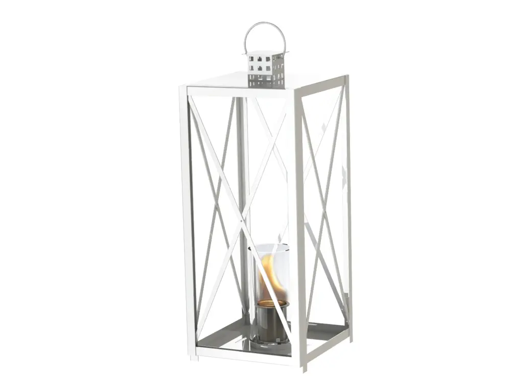 Farolillo de bioetanol en acero lacado blanco Purline