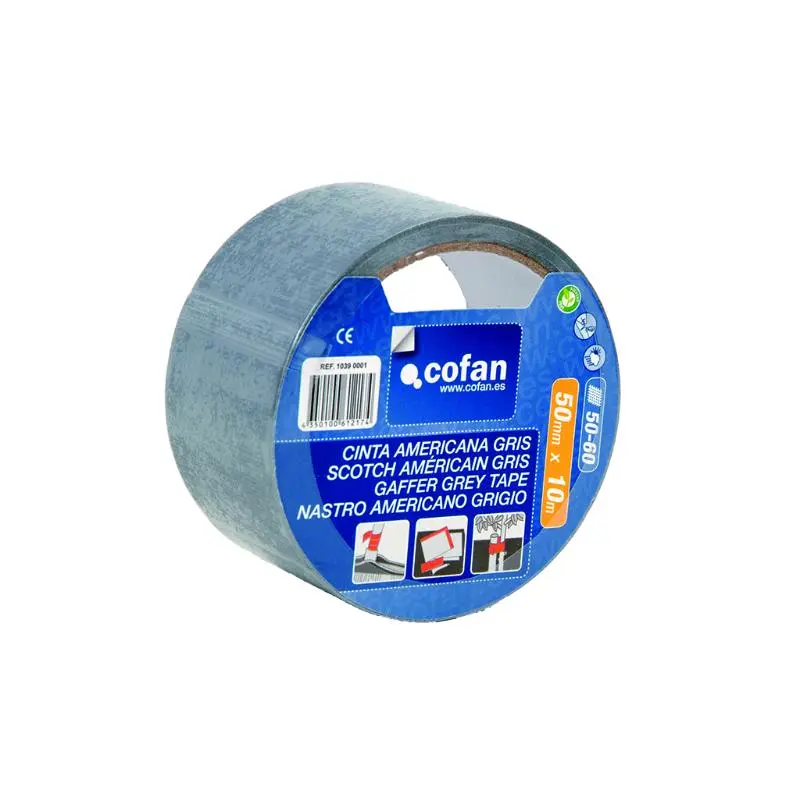 Cinta americana gris 180 micras 50 mm x 50 m Cofan