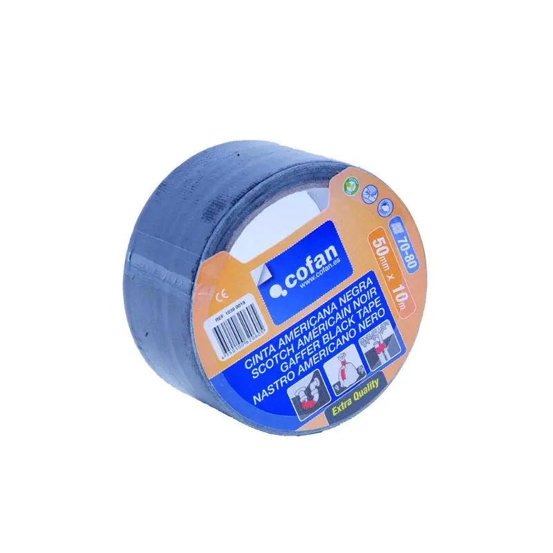 Cinta americana negra 190 micras 50 mm x 25 m Cofan