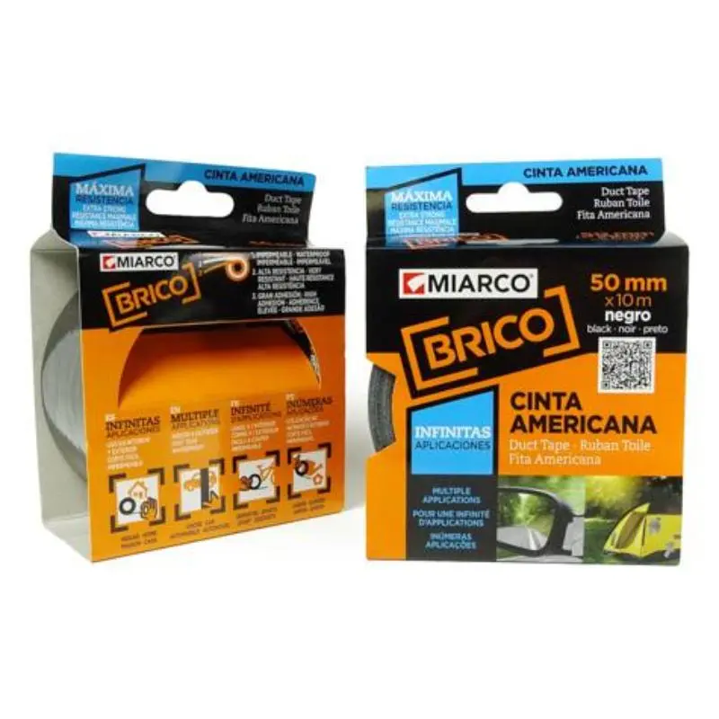 Cinta americana gris 50 mm rollo 10m Miarco