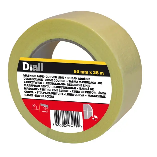 Cinta de pintor líneas curvas 50 mm x 25 m diall