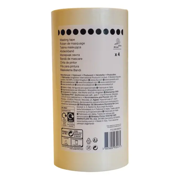 Pack 4 cintas de pintor 48 mm x 25 m