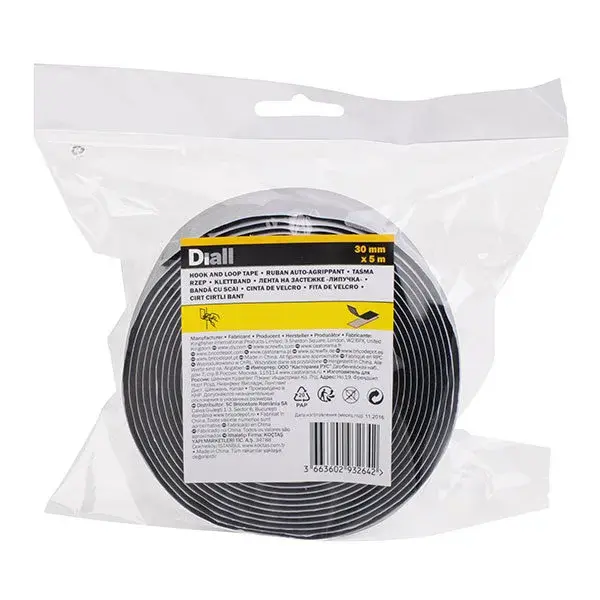 Cinta de gancho y bucle 5 m x 30 mm diall