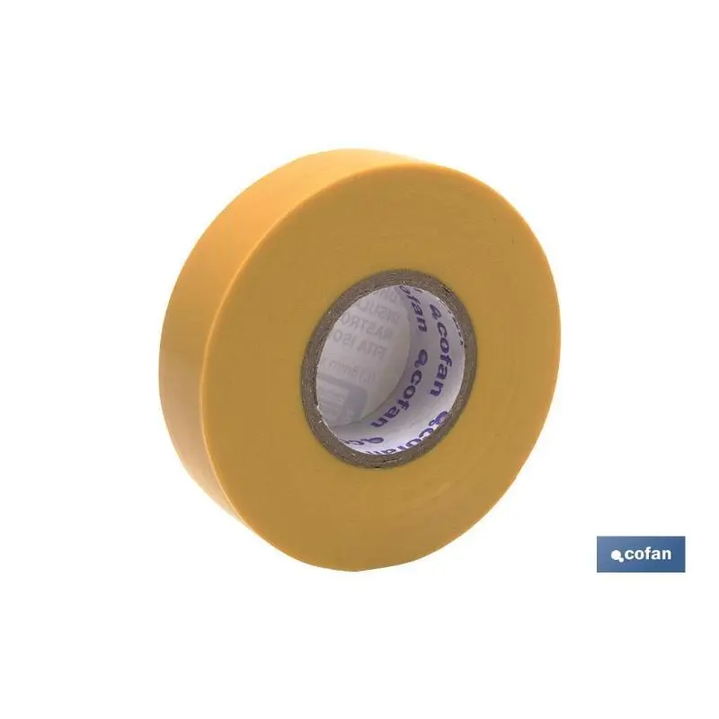 Cinta aislante 180 micras amarilla 19mmx20 metros caja 10 unid. Cofan