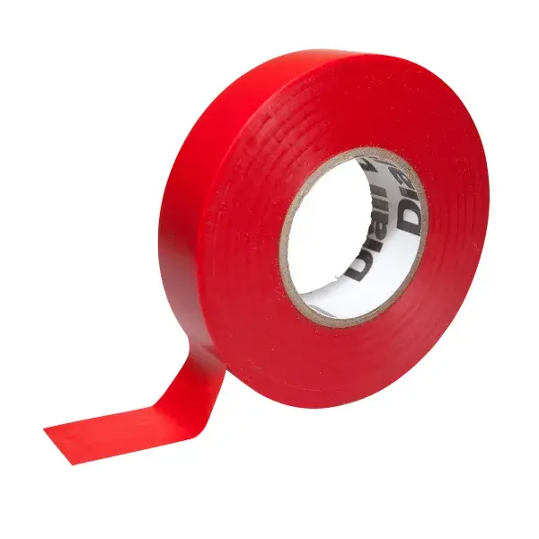 Cinta aislante 19 mm x 33 m roja diall
