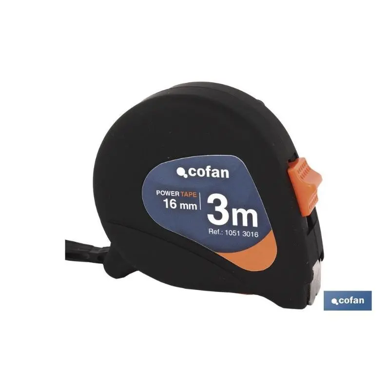Flexómetro antideslizante 16 mm x 3 m Cofan