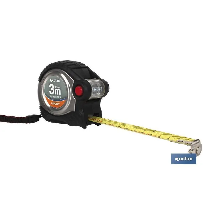 Flexómetro super imán y LED 19 mm x 5 m Cofan