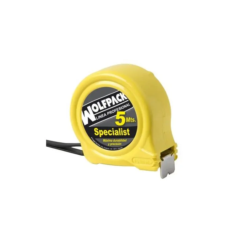 Flexometro speciallist con freno 5 metros / 19 mm. Wolfpack Linea Profesional