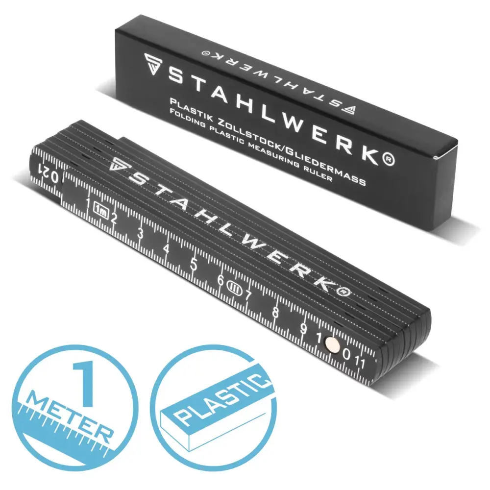Stahlwerk Zollstock 1 metro de estructura plástica precisa | Mäntstab | Escala | Cinta de cuento | Medida del medidor co...