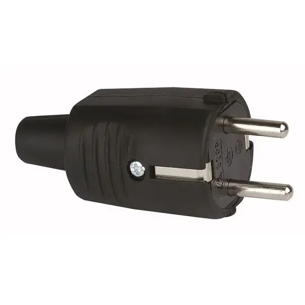 Clavija goma 16a 230v negra simon