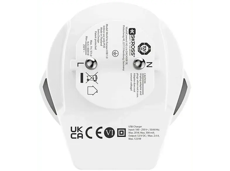 HAMA Adaptateur de voyage Type E et F Europe (00223475) Adaptateur de voyage