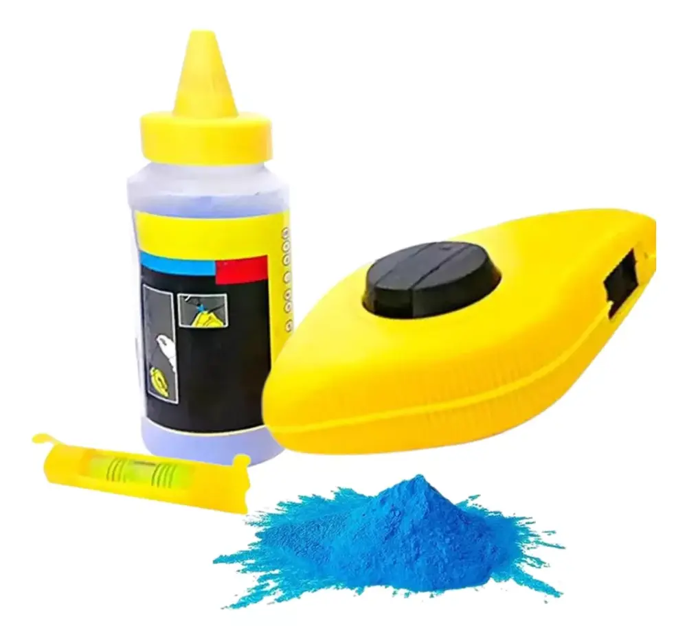 Set Tizador 15 Metros + Tiza Tizalinea 115g Pequeño Nivel 3pcs