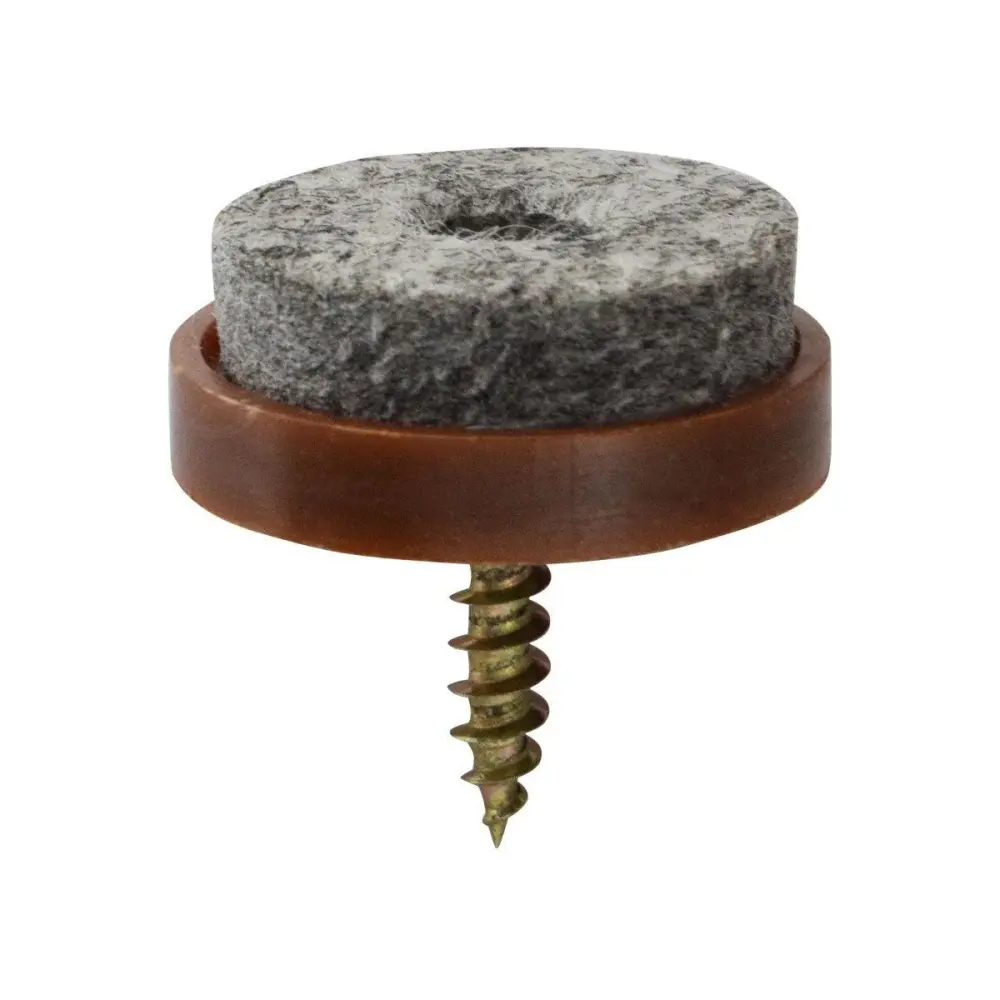 Base para mueble cafe con felpa y tornillo 4 pzas Anbec 40mm