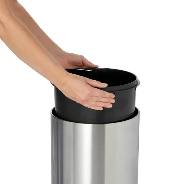 Cubo de basura redondo inoxidable allium 30 l cooke_lewis