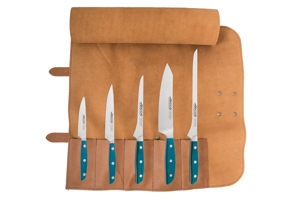 Borsa pelle e 5 coltelli della serie Brooklyn